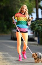 Pregnant CHRISTINE QUINN Out with Her Dogs in Los Angeles 04/13/2021
