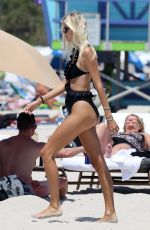 Pregnant DEVON WINDSOR in Swimsuit at a Beach in Miami 04/14/2021