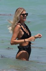 Pregnant DEVON WINDSOR in Swimsuit at a Beach in Miami 04/14/2021
