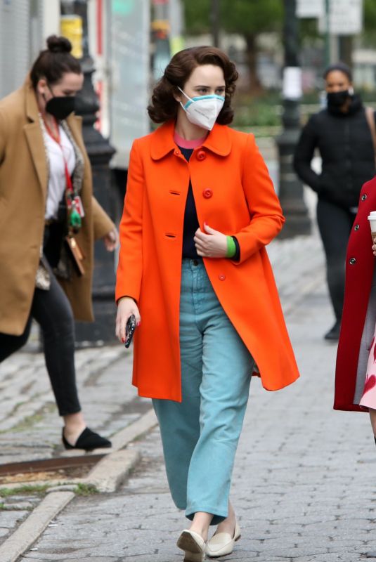 RACHEL BROSNAHAN on the Set of The Marvelous Mrs Maisel in New York 04/13/2021