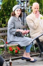 RACHEL BROSNAHAN on the Set of The Marvelous Mrs Maisel, Season 4 in New York 03/31/2021