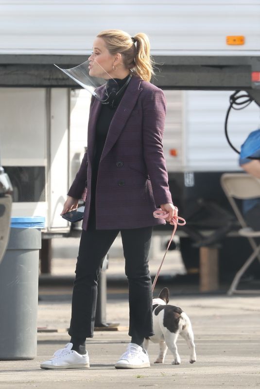 REESE WITHERSPOON on the Set of The Morning Show in Los Angeles 04/12/2021