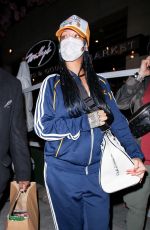 RIHANNA in Adidas Tracksuit Out in Beverly Hills 04/12/2021