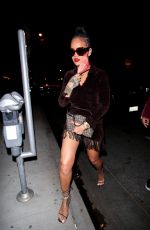 RIHANNA Out for Dinner at Delilah in West Hollywood 04/11/2021