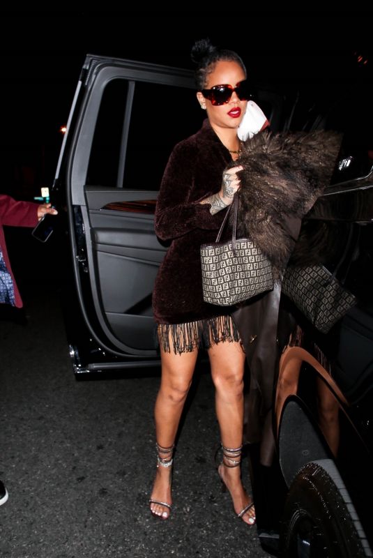 RIHANNA Out for Dinner at Delilah in West Hollywood 04/11/2021