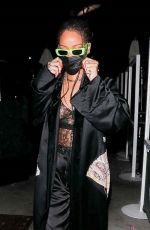 RIHANNA Out for Dinner at Wally