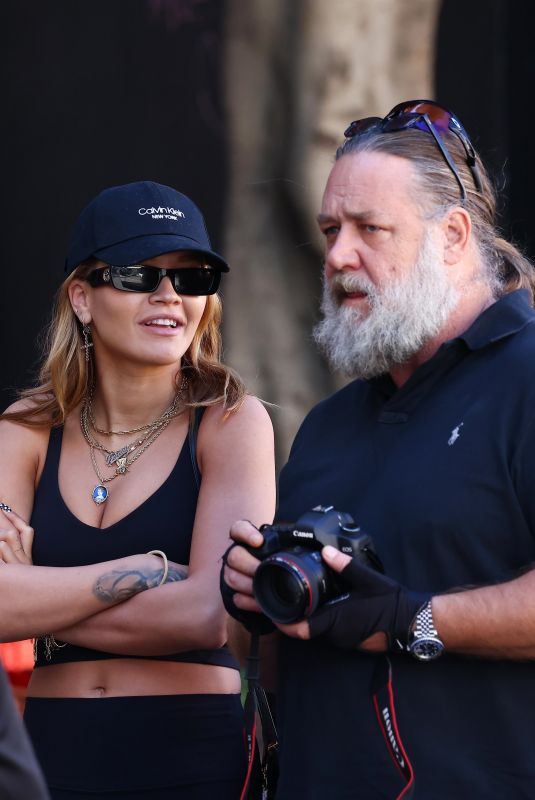 RITA ORA and Russell Crowe at South Sydney Rabbitohs Football Club 04/21/2021