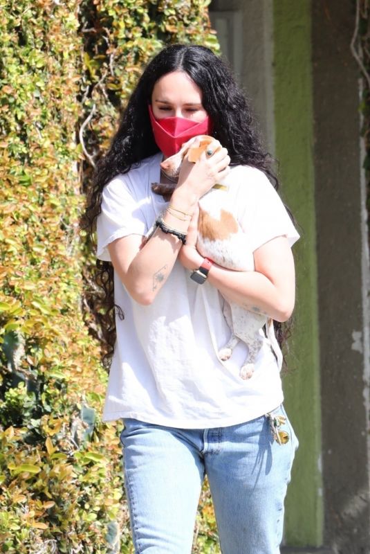 RUMER WILLIS Out with Her Dog in Los Angeles 04/06/2021