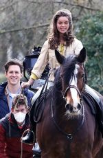 SABRINA BARTLETT on the Set of The Larkins in Surrey 04/02/2021