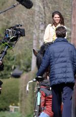 SABRINA BARTLETT on the Set of The Larkins in Surrey 04/02/2021