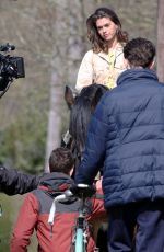 SABRINA BARTLETT on the Set of The Larkins in Surrey 04/02/2021
