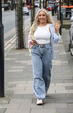 SAFFRON BARKER in Denim Out in London 04/08/2021