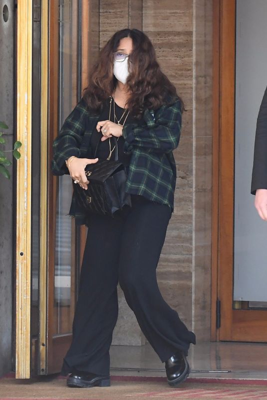 SALMA HAYEK Arrives on the Set of The House of Gucci in Rome 04/02/2021