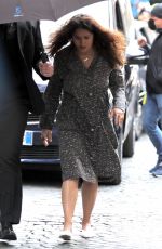 SALMA HAYEK on the Set of House of Gucci in Rome 04/22/2021