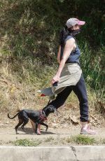 SARAH SILVERMAN Out with Her Dog at Griffith Park in Los Angeles 04/26/2021