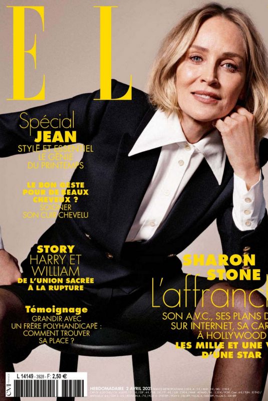 SHARON STONE in Elle Magazine, France April 2021