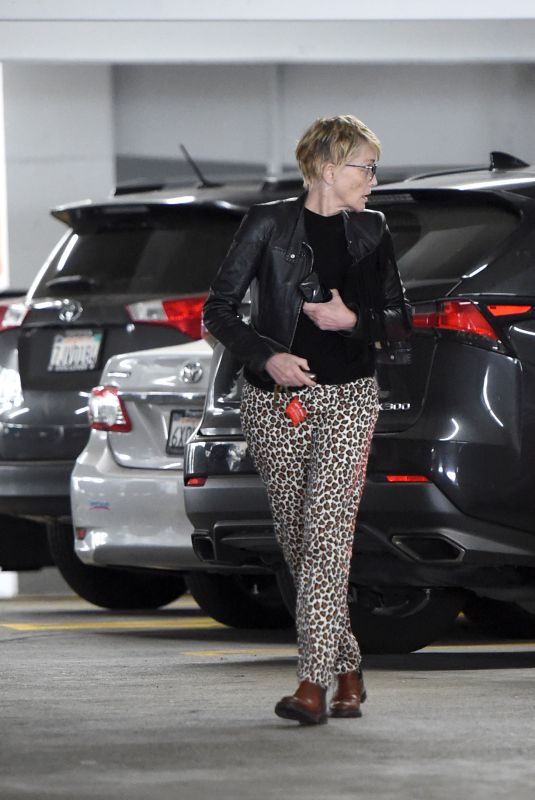 SHARON STONE Out and About in Los Angeles 04/23/2021