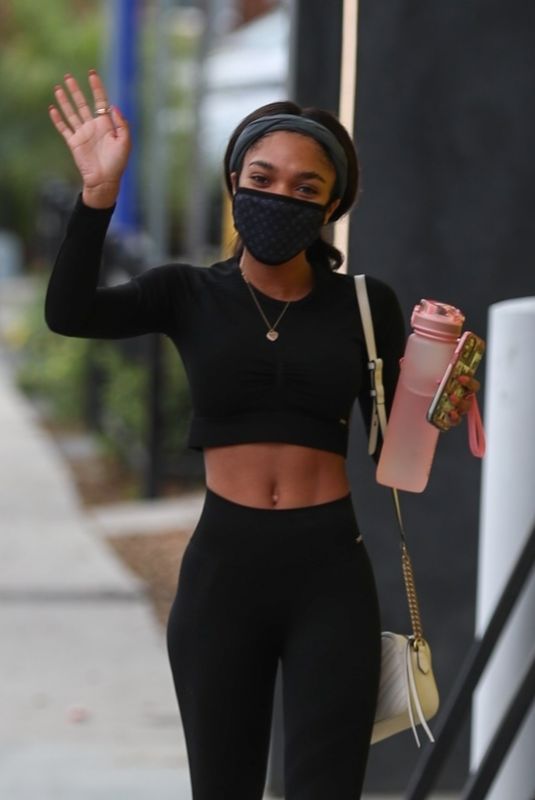 TEALA DUNN Leaves Dogpound Gym in West Hollywood 04/13/2021