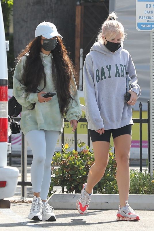 VANESSA HUDGENS and GG MAGREE Heading to Dogpound Gym in Los Angeles 04/05/2021