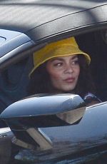 VANESSA HUDGENS Drives Her Lamborghini Out in Los Angeles 04/02/2021
