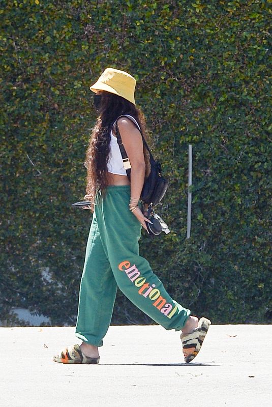 VANESSA HUDGENS Drives Her Lamborghini Out in Los Angeles 04/02/2021