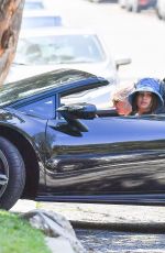 VANESSA HUDGENS Out Driving in Her Lamborghini in West Hollywood 04/03/2021