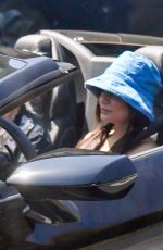 VANESSA HUDGENS Out Driving in Her Lamborghini in West Hollywood 04/03/2021