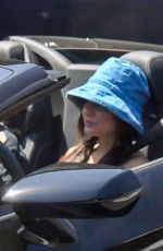 VANESSA HUDGENS Out Driving in Her Lamborghini in West Hollywood 04/03/2021