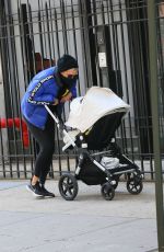 YOLANDA HADID Out with Granddaughter Khai in New York 04/22/2021