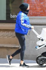 YOLANDA HADID Out with Granddaughter Khai in New York 04/22/2021