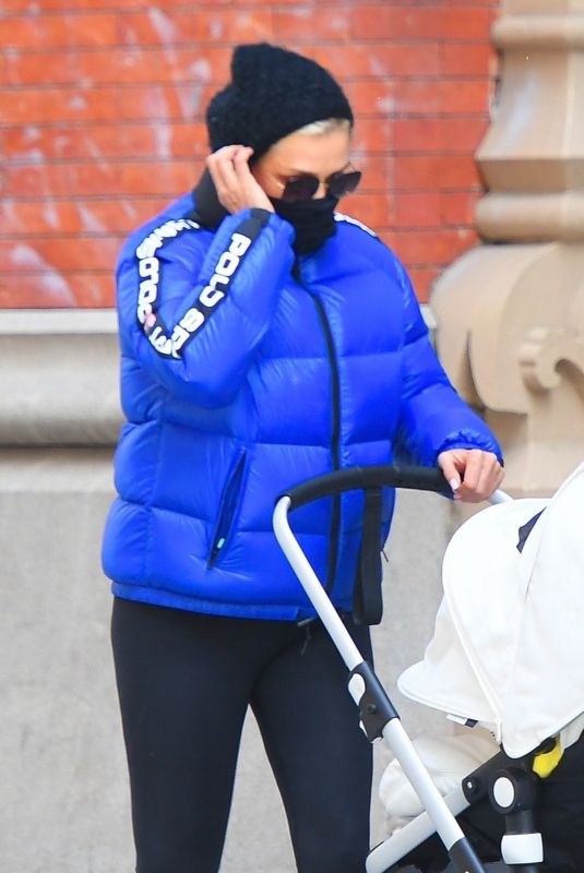 YOLANDA HADID Out with Granddaughter Khai in New York 04/22/2021
