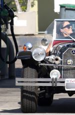 ZITA VASS Driving Her 1929 Mercedes Benz SSK Classic Out on Sunset Boulevard in Los Angeles 04/05/2021