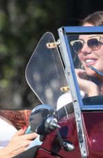 ZITA VASS Driving Her 1929 Mercedes Benz SSK Classic Out on Sunset Boulevard in Los Angeles 04/05/2021