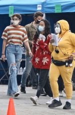 ZOE SALDANA Arrives on the Set of The Bluff in Los Angeles 04/14/2021