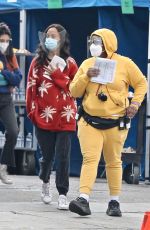 ZOE SALDANA Arrives on the Set of The Bluff in Los Angeles 04/14/2021