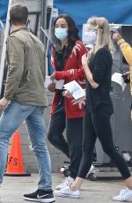 ZOE SALDANA Arrives on the Set of The Bluff in Los Angeles 04/14/2021