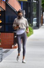 ALESSANDRA AMBROSIO Out for Lunch at Brentwood Country Mart 05/17/2021