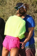 ALESSANDRA AMNROSIO Playing Voleyball at a Beach in Santa Monica 04/30/2021