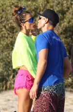 ALESSANDRA AMNROSIO Playing Voleyball at a Beach in Santa Monica 04/30/2021