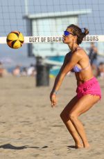 ALESSANDRA AMNROSIO Playing Voleyball at a Beach in Santa Monica 04/30/2021