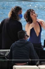 ANA DE ARMAS on the Set of Natural Diamond Council Commercial in Palma De Mallorca 05/13/2021