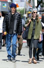 ANNE HATHAWAY on the Set of WeCrashed in New York 05/25/2021