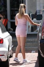 APRIL LOVE GEARY in a Pink Workout Skirt Out in Malibu 05/04/2021