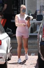 APRIL LOVE GEARY in a Pink Workout Skirt Out in Malibu 05/04/2021