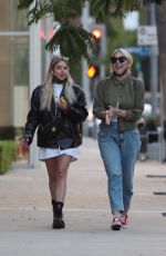 ASHLEY BENSON Out with Friend at Zinque Restaurant in West Hollywood 05/19/2021