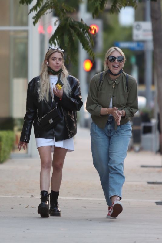 ASHLEY BENSON Out with Friend at Zinque Restaurant in West Hollywood 05/19/2021