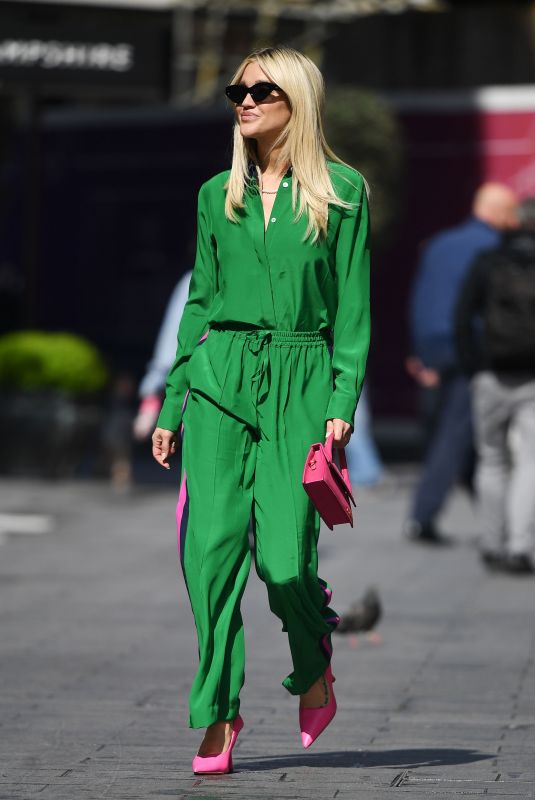 ASHLEY ROBERTS All in Green at Heart Radio in London 05/19/2021