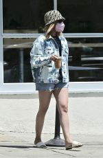 ASHLEY TISDALE in Denim Shorts Out for Coffee in Los Feliz 05/05/2021