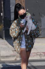 BELLA POARCH Out with Her Dog on Melrose Avenue in West Hollywood 05/02/2021