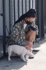 BELLA POARCH Out with Her Dog on Melrose Avenue in West Hollywood 05/02/2021